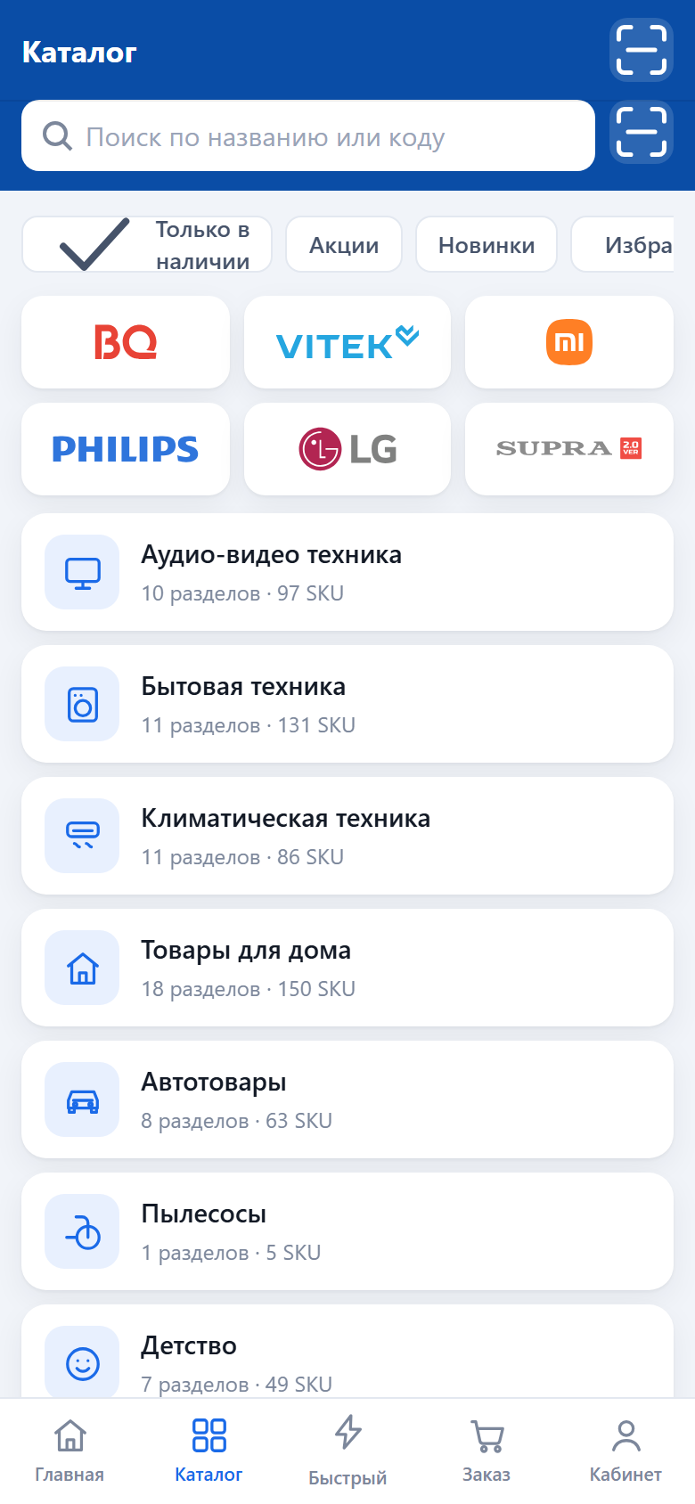 Каталог с дилерскими ценами